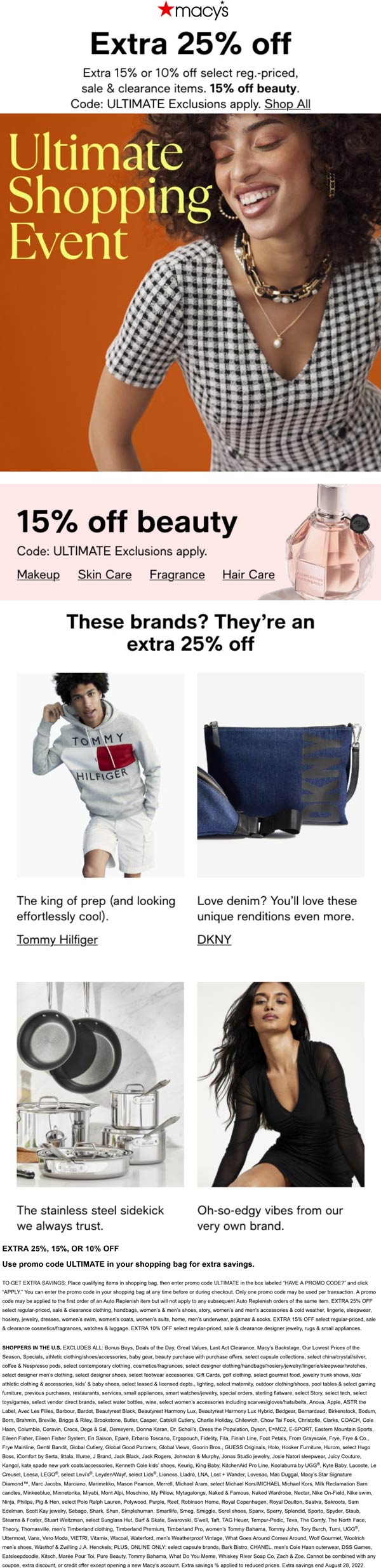 Macys stores Coupon  Extra 10-25% off at Macys, or online via promo code ULTIMATE #macys 
