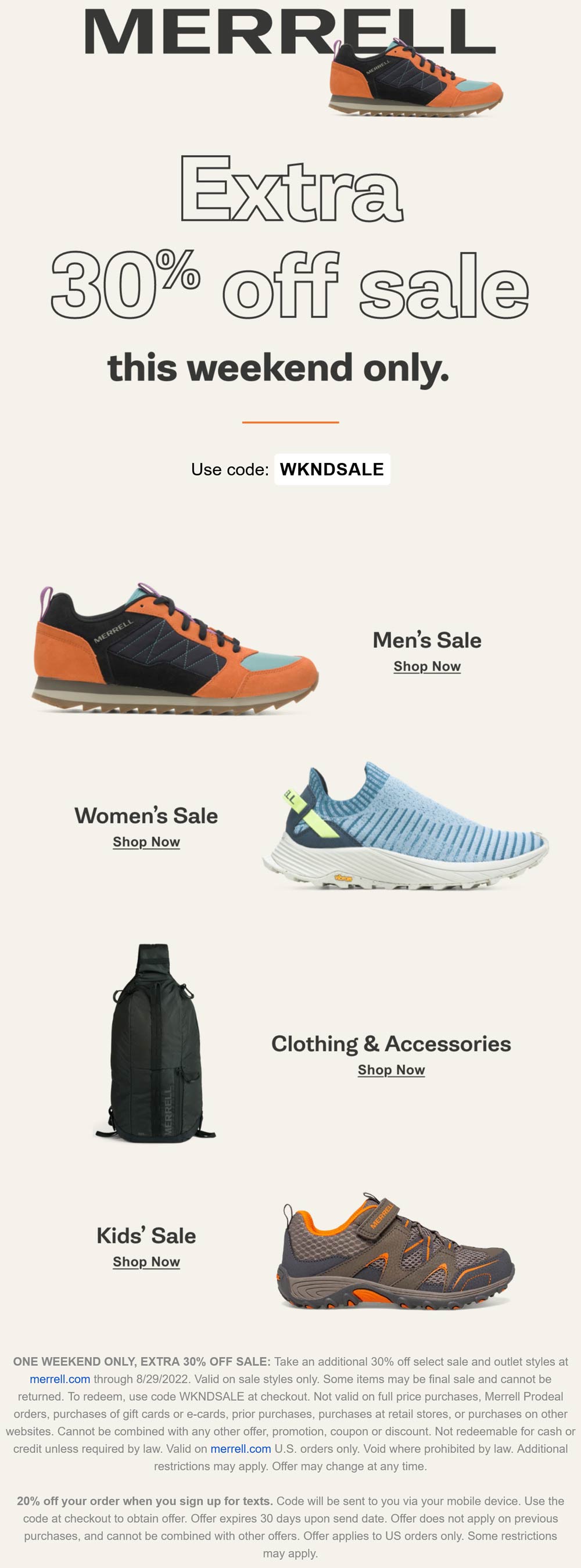 Merrell coupons & promo code for [February 2023]