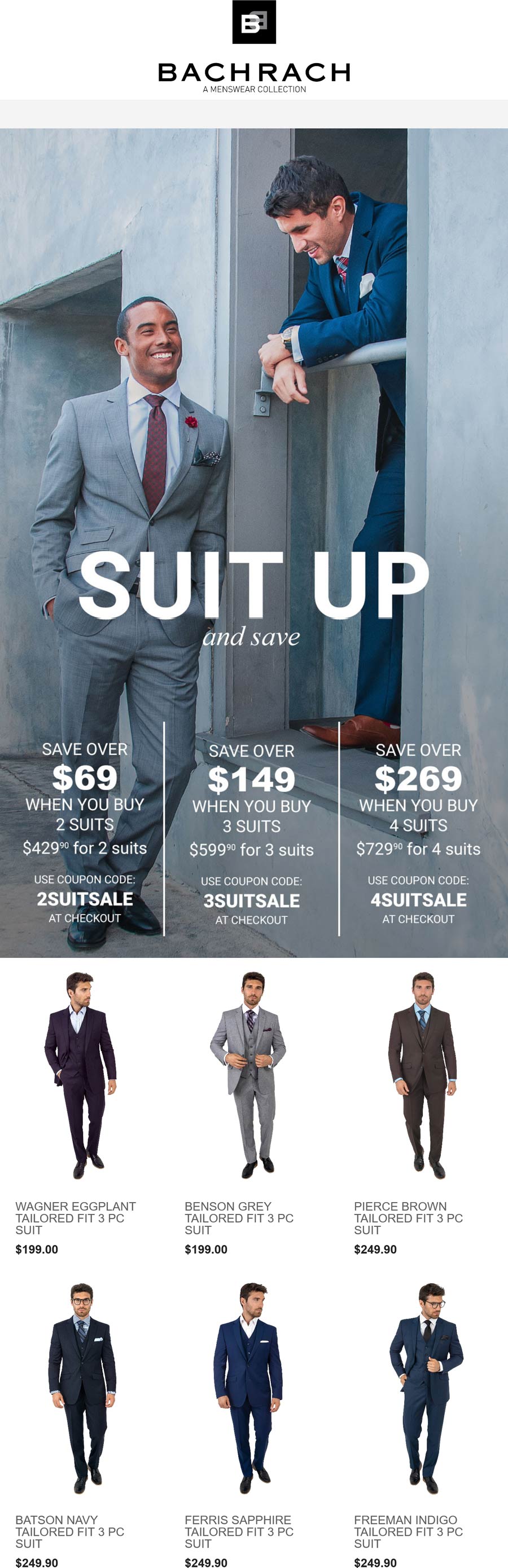 Bachrach stores Coupon  2 suits for $429 & more at Bachrach via promo code 2SUITSALE #bachrach 