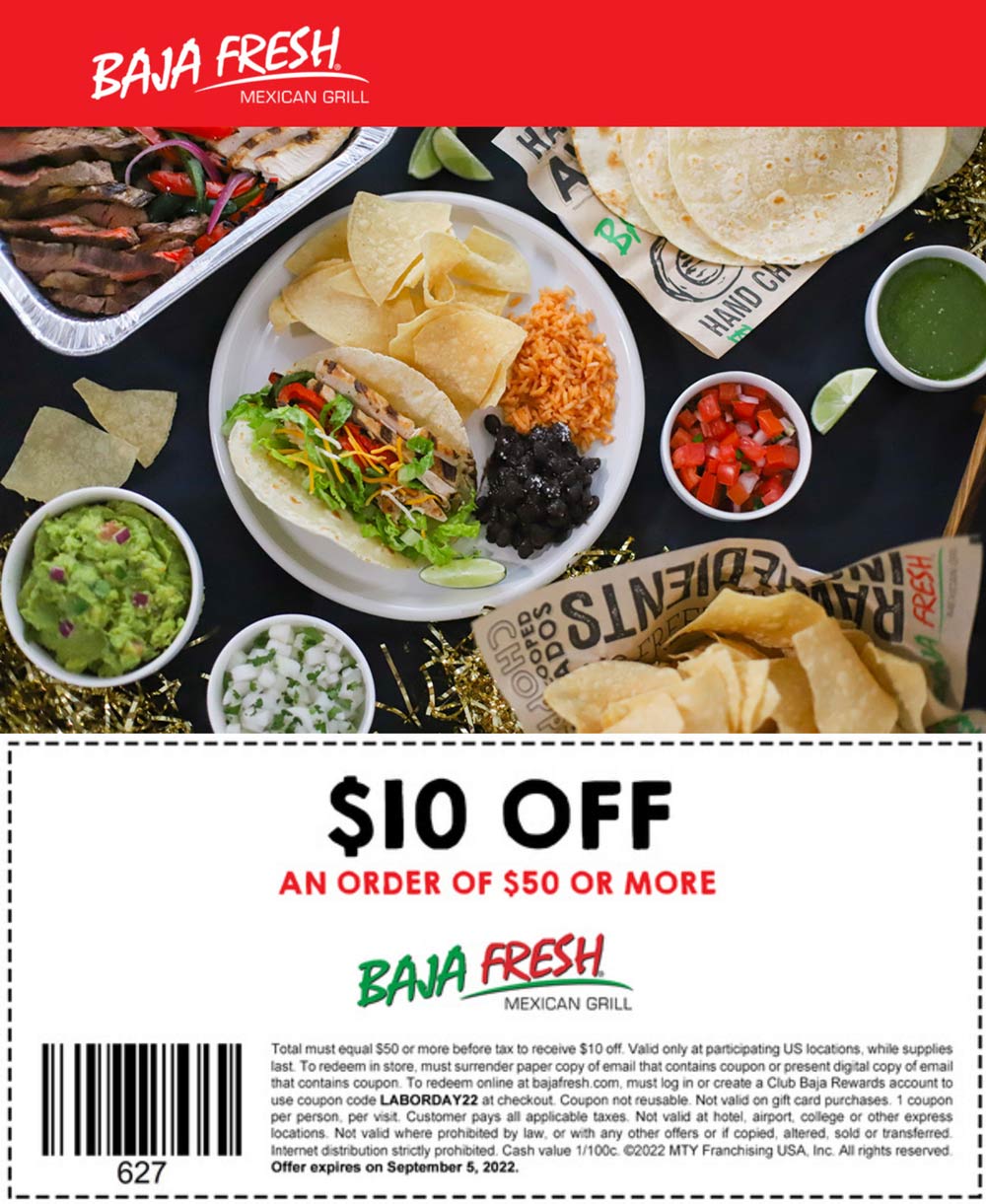 Baja Fresh coupons & promo code for [December 2022]