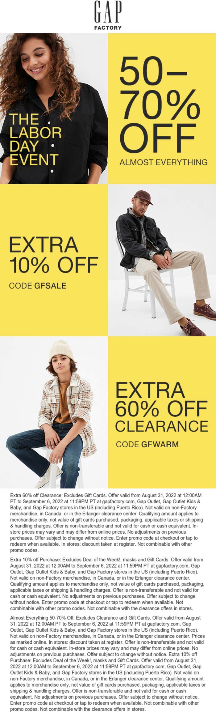Gap Factory stores Coupon  50-70% off at Gap Factory, ditto online #gapfactory 