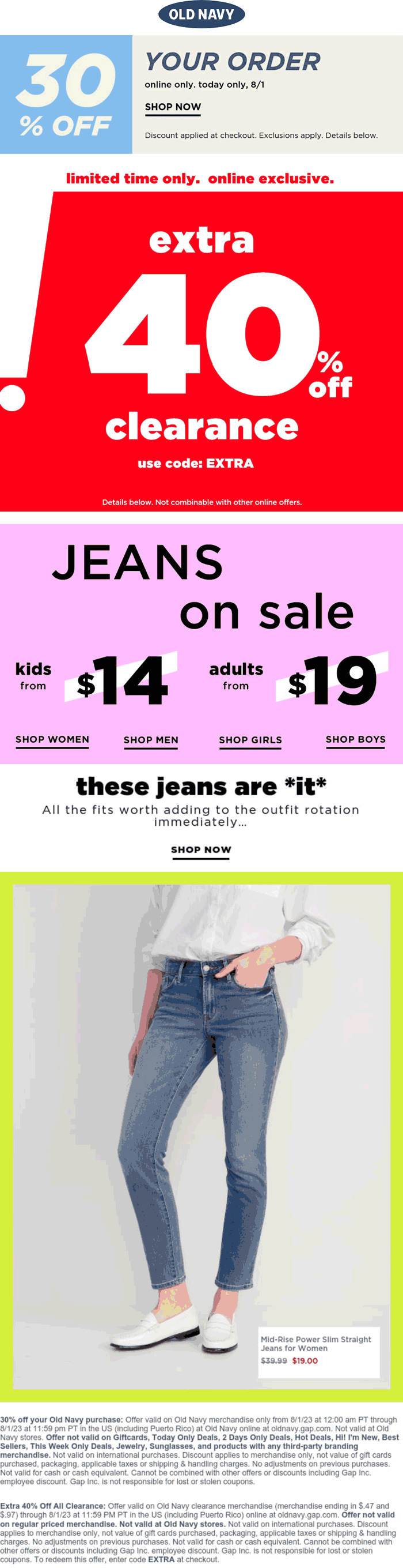 Old Navy stores Coupon  30-40% off online today at Old Navy #oldnavy 