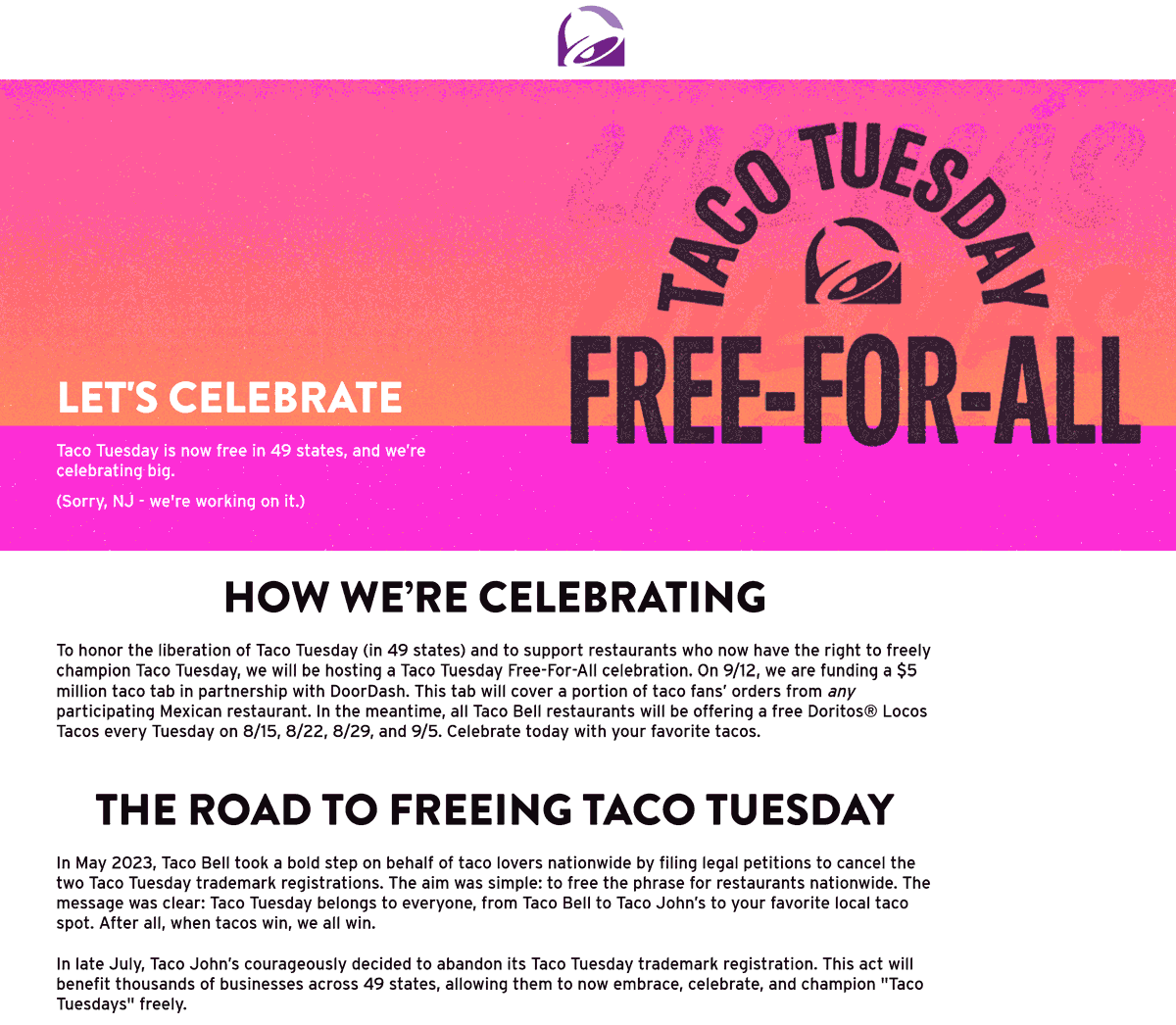 Taco Bell restaurants Coupon  Free taco on Tuesdays at Taco Bell #tacobell 