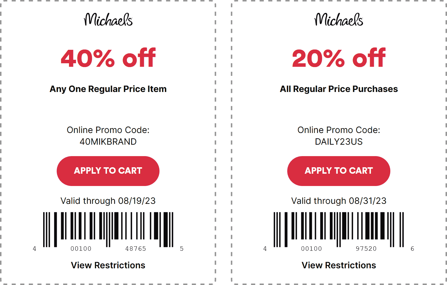 Michaels stores Coupon  40% off a single item at Michaels, or online via promo code 40MIKBRAND #michaels 