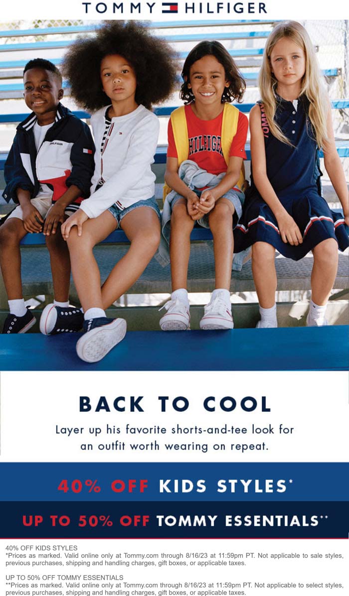 Tommy Hilfiger stores Coupon  40% off kids styles online at Tommy Hilfiger #tommyhilfiger 