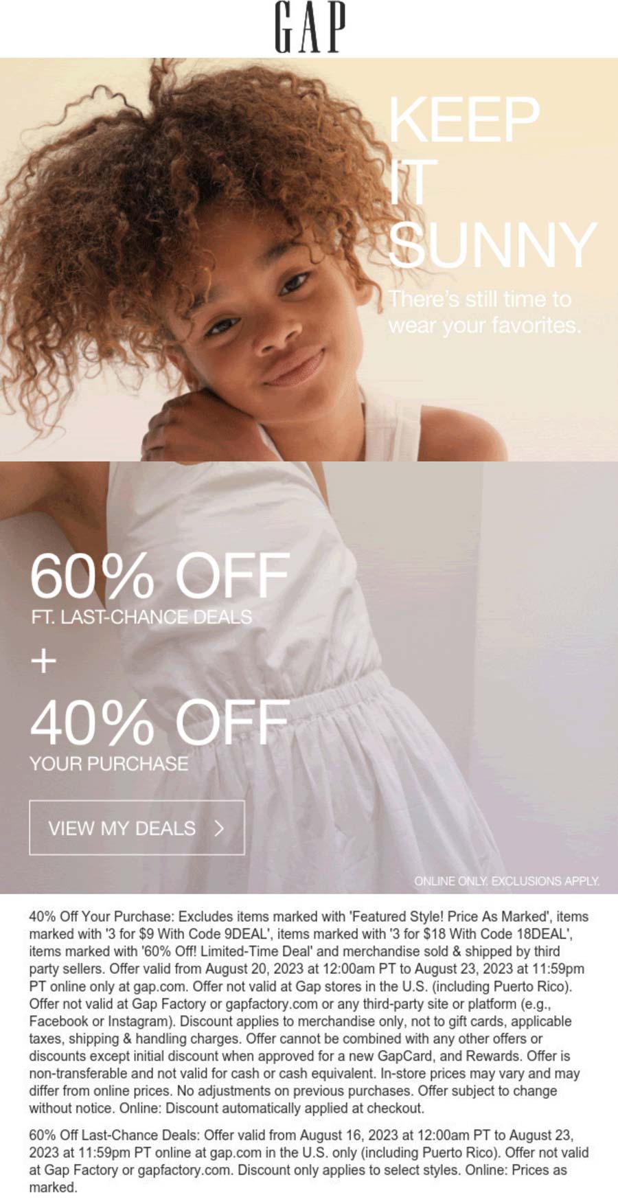 Gap stores Coupon  40% off regular & 60% off clearance online at Gap #gap 