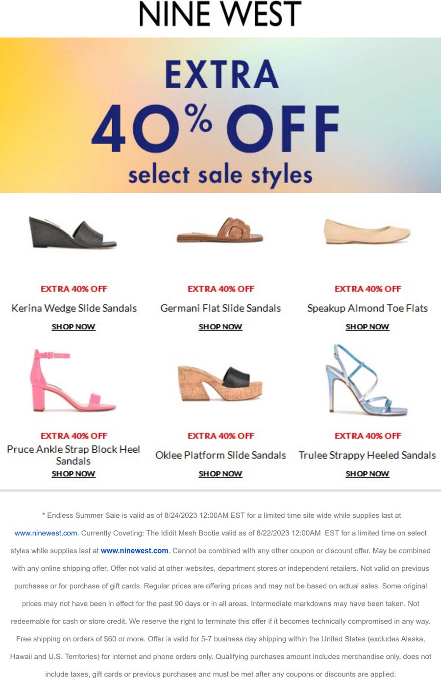 Nine West stores Coupon  Extra 40% off sale styles at Nine West #ninewest 