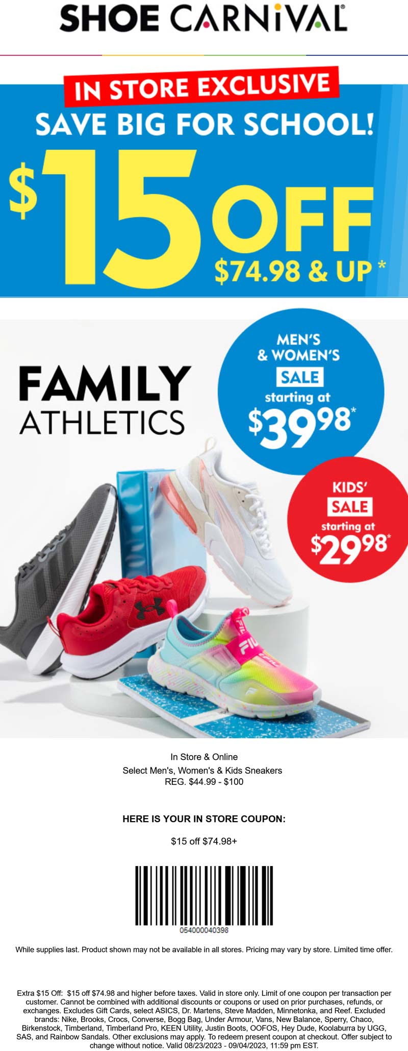 Shoe Carnival stores Coupon  $15 off $75 at Shoe Carnival #shoecarnival 