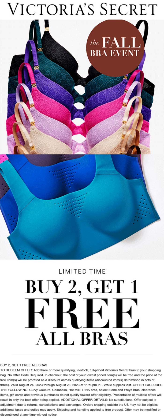 Victorias Secret stores Coupon  3rd bra free at Victorias Secret #victoriassecret 