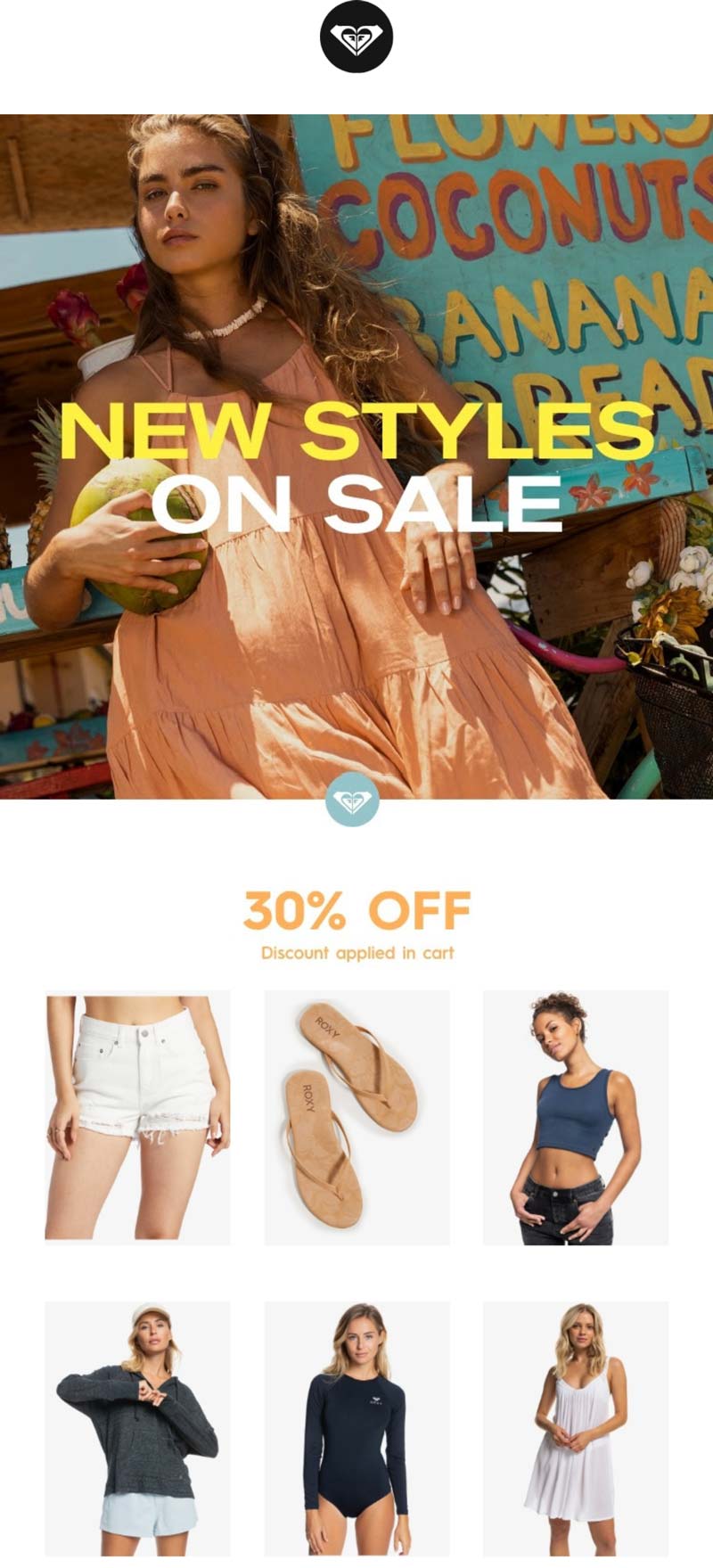 Roxy stores Coupon  30% off new styles at Roxy #roxy 