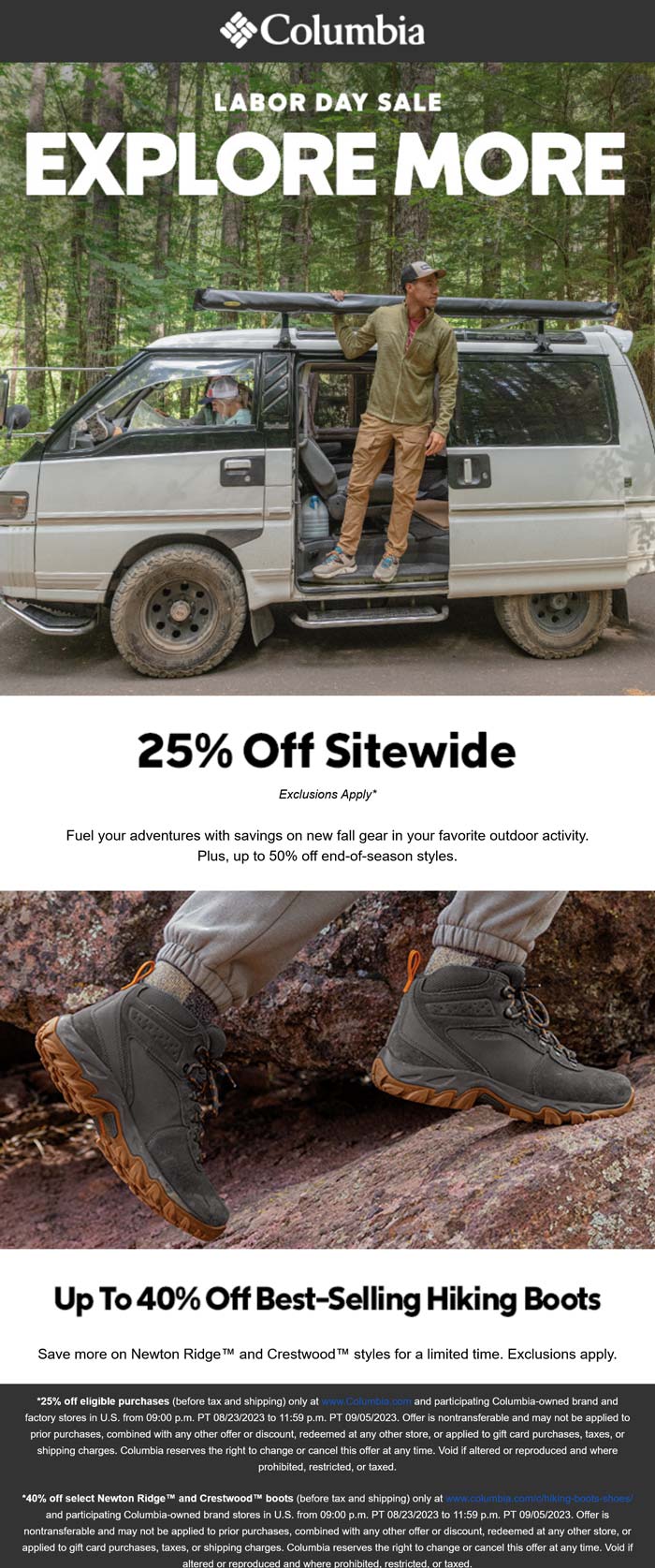 Columbia stores Coupon  25% off at Columbia sportswear, ditto online #columbia 
