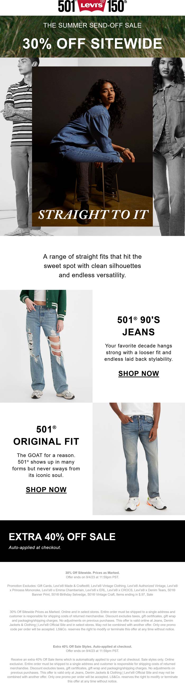 Levis stores Coupon  30% off everything & extra 40% off sale styles at Levis #levis 