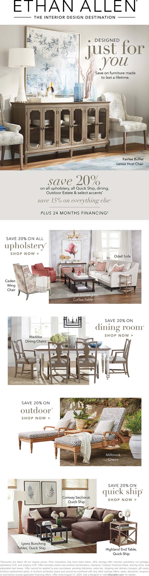 Ethan Allen stores Coupon  15-20% off everything at Ethan Allen #ethanallen 