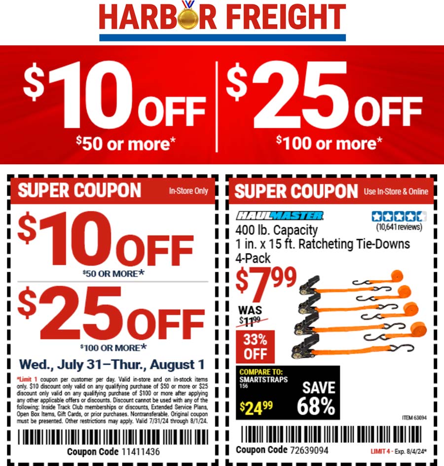 Harbor Freight stores Coupon  $10 off $50 & more today at Harbor Freight Tools #harborfreight 