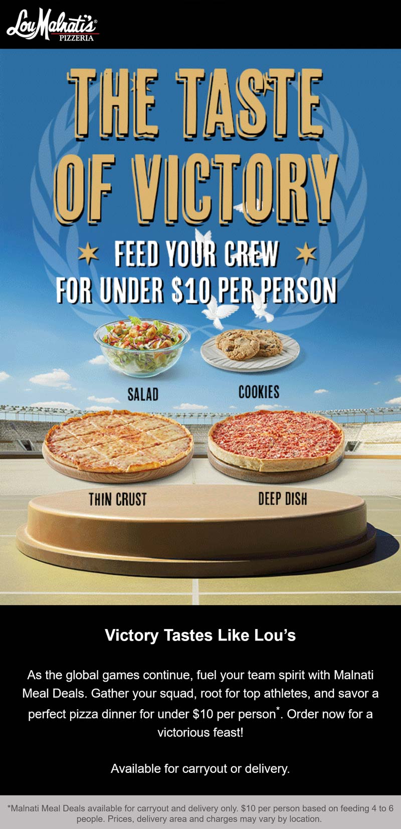 Lou Malnatis restaurants Coupon  Pizza meal to feed 4 for $40 at Lou Malnatis #loumalnatis 