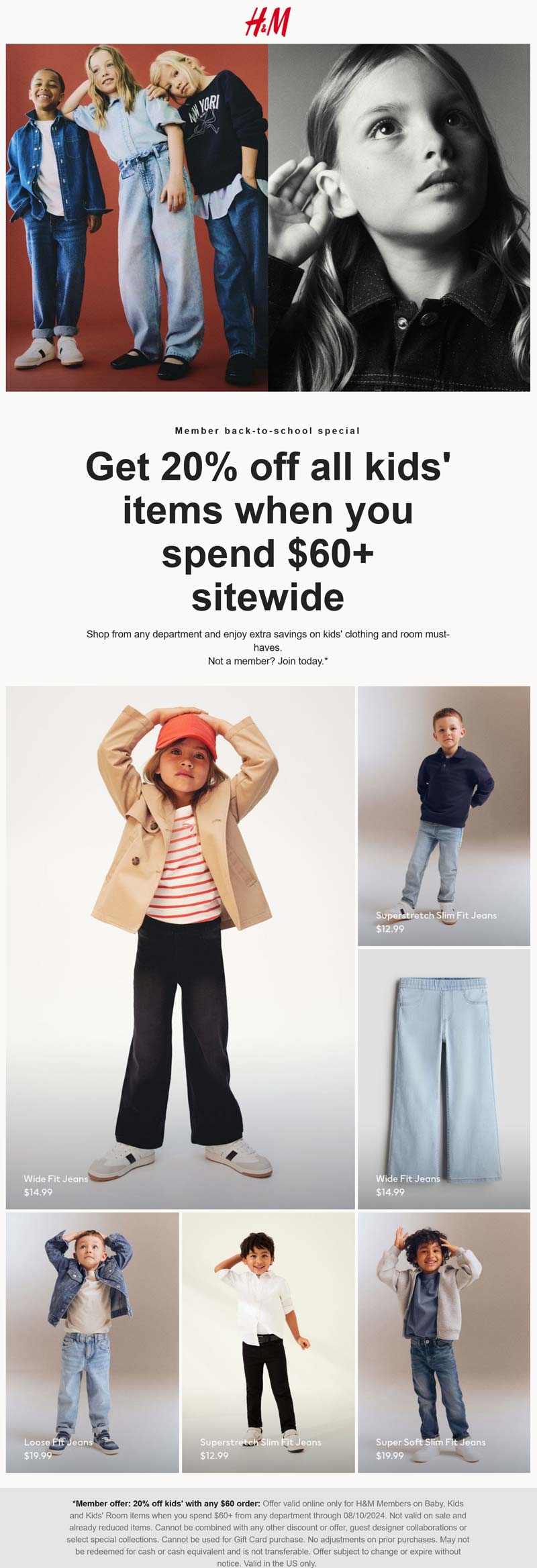 H&M stores Coupon  20% off $60 on kids at H&M #hm 