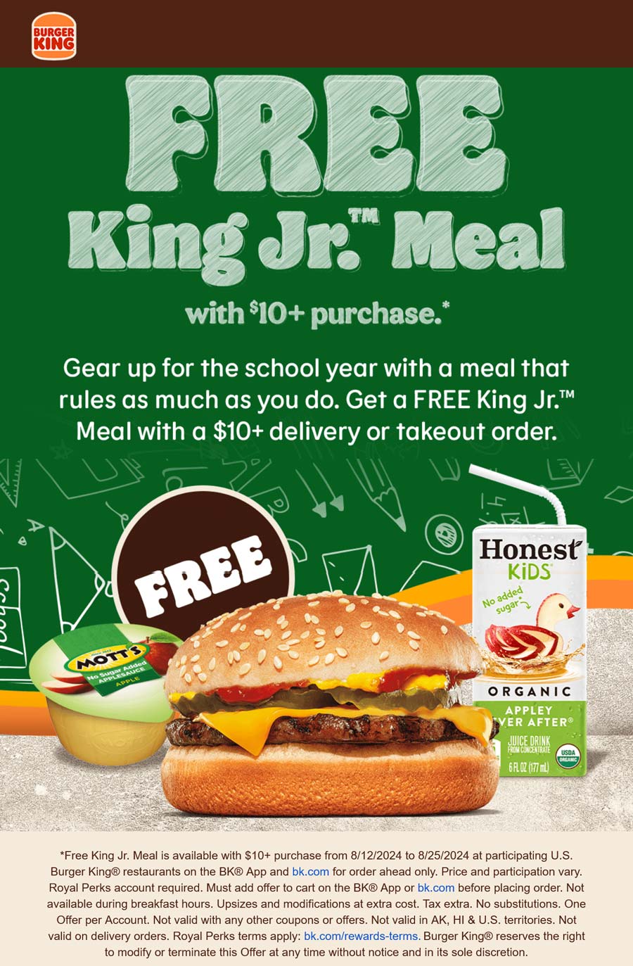 Burger King restaurants Coupon  Free king jr meal on $10 via login at Burger King #burgerking 