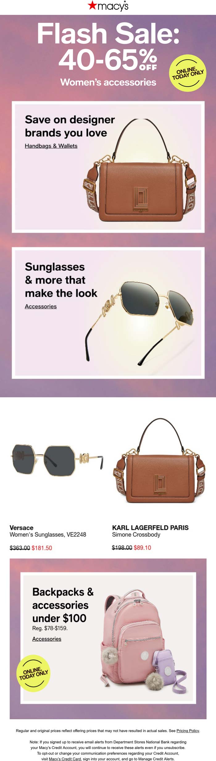 Macys stores Coupon  40-65% off womens accessories online today at Macys #macys 