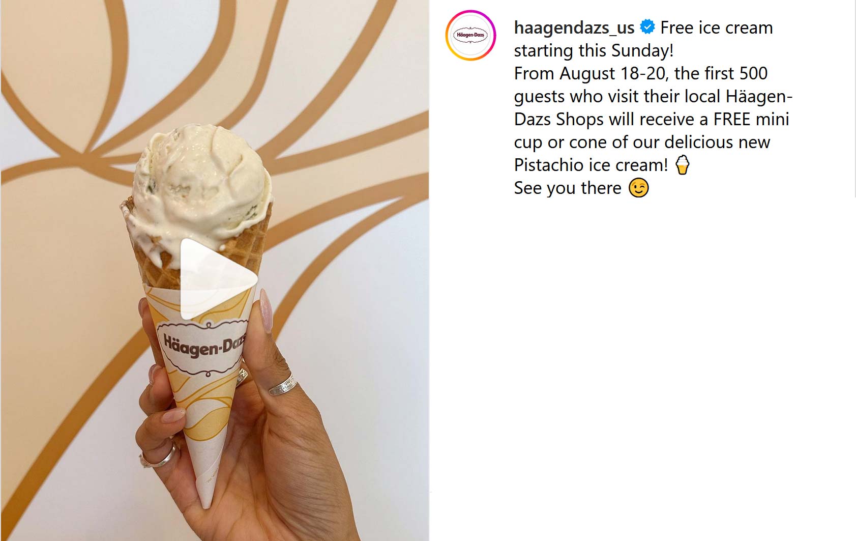 Haagen-Dazs restaurants Coupon  First 500 daily score free ice cream at Haagen-Dazs #haagendazs 