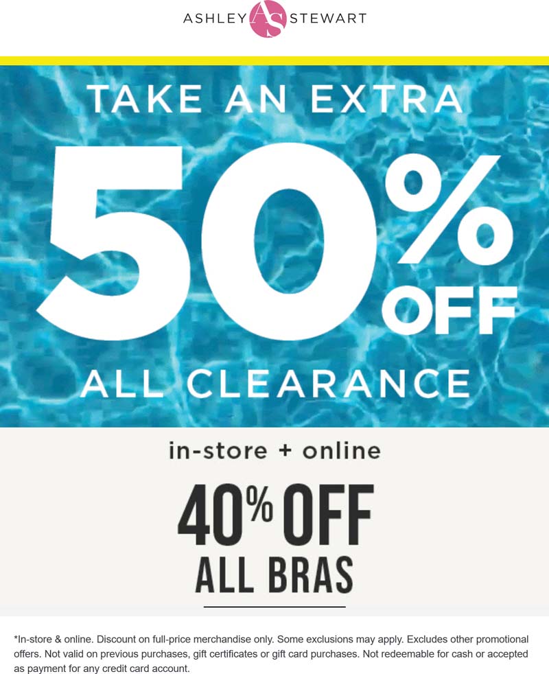 Ashley Stewart stores Coupon  Extra 50% off clearance today online at Ashley Stewart #ashleystewart 