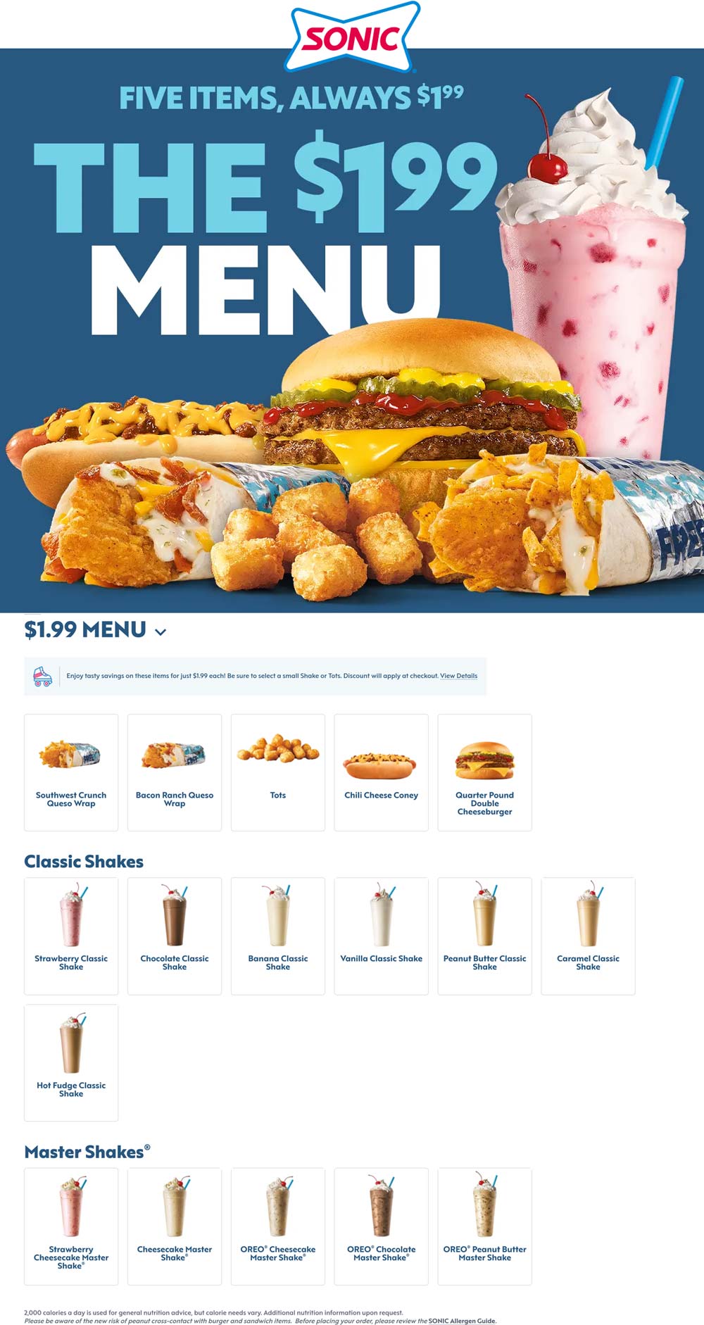 Sonic Drive-In restaurants Coupon  Cheeseburgers & more on the $2 value menu at Sonic Drive-In restaurants #sonicdrivein 