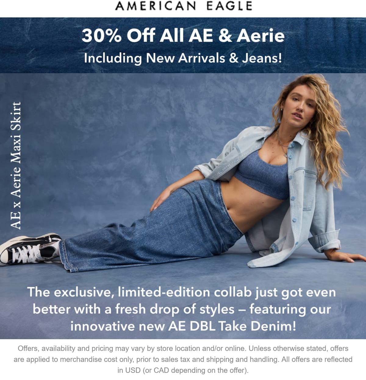 American Eagle stores Coupon  30% off all Aerie & AE at American Eagle #americaneagle 