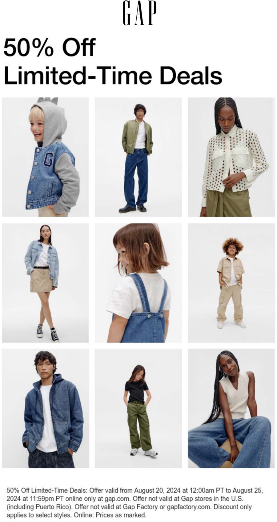 Gap stores Coupon  50% off online today at Gap #gap 