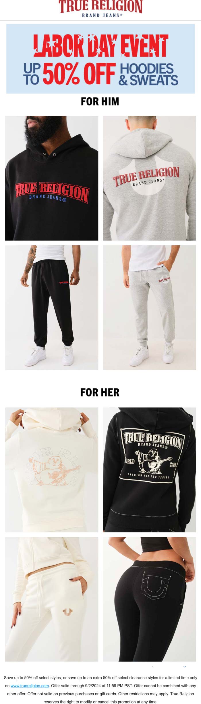 True Religion stores Coupon  40-50% off hoodies & sweats at True Religion #truereligion 