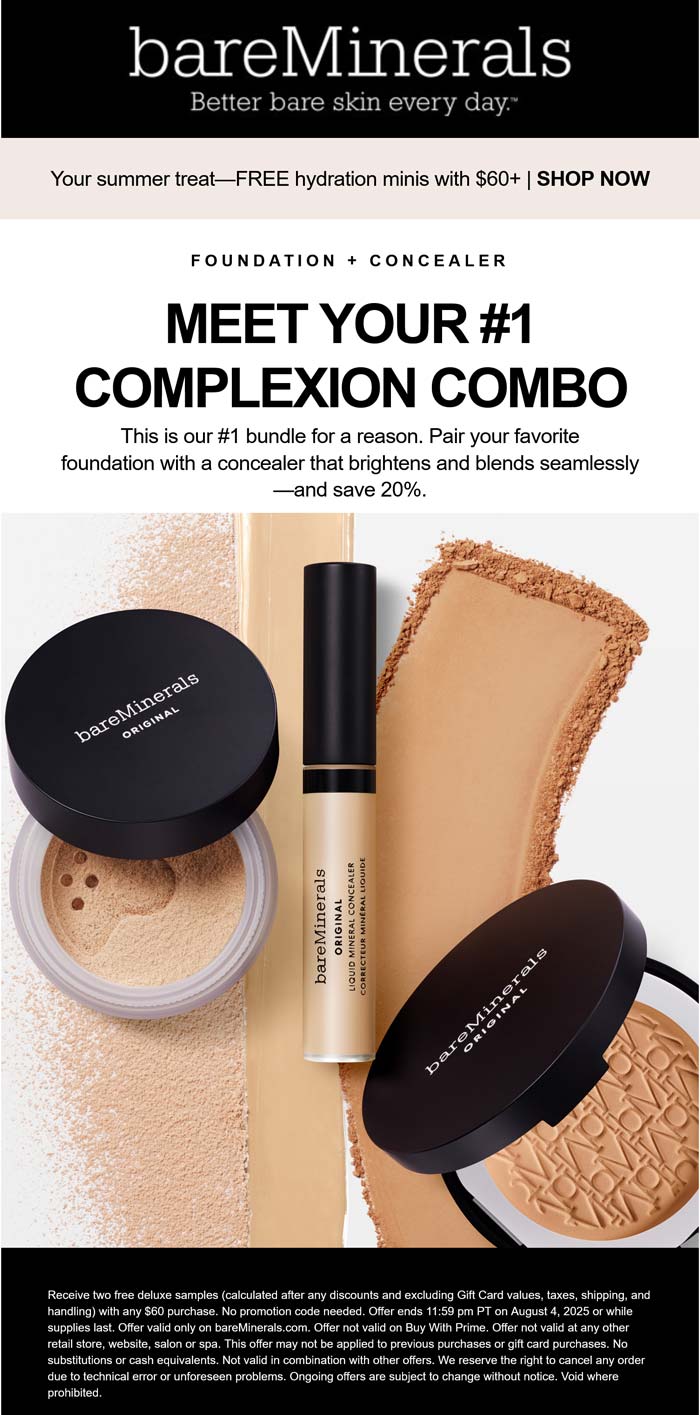 bareMinerals coupons & promo code for August 2025