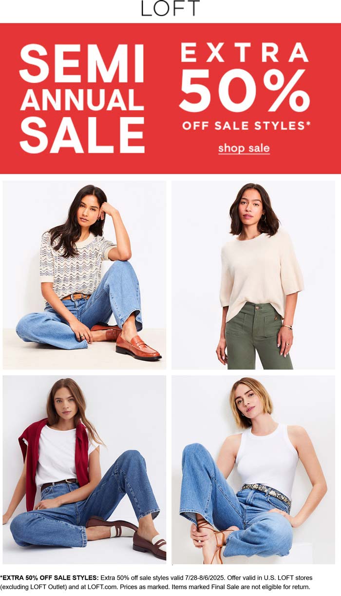 LOFT coupons & promo code for August 2025