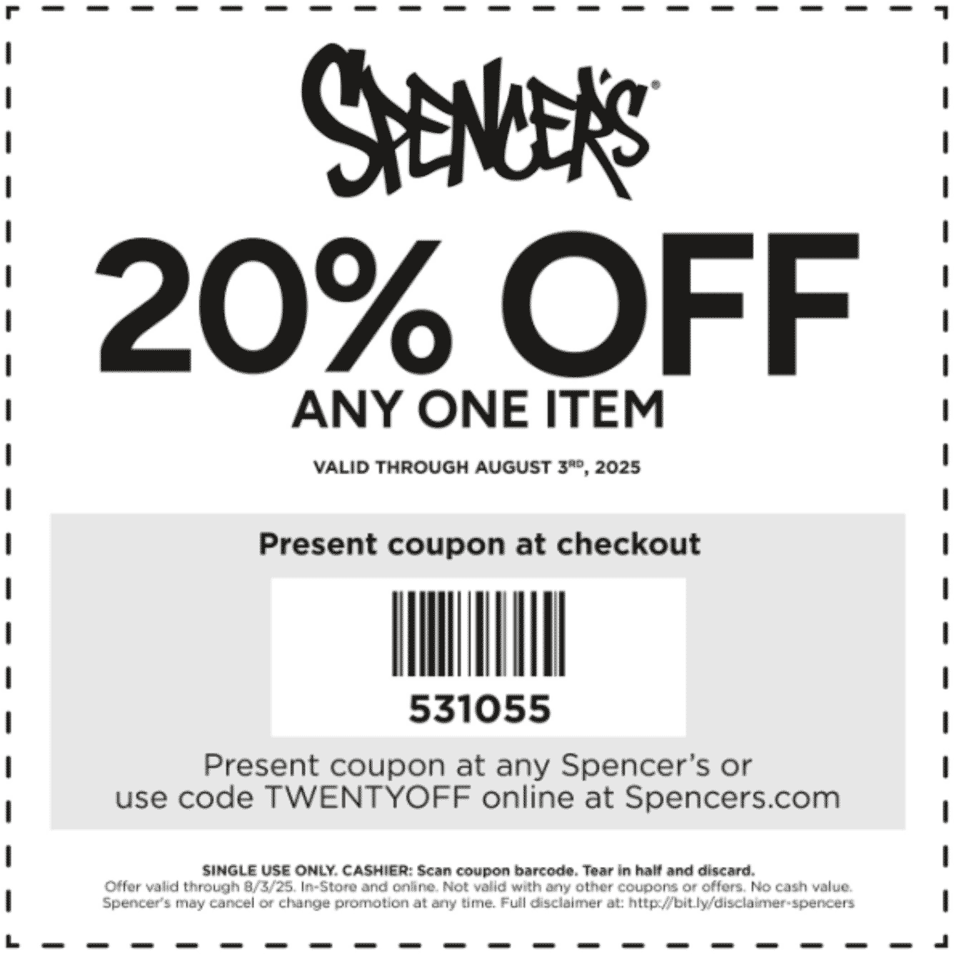 Spencers coupons & promo code for August 2025