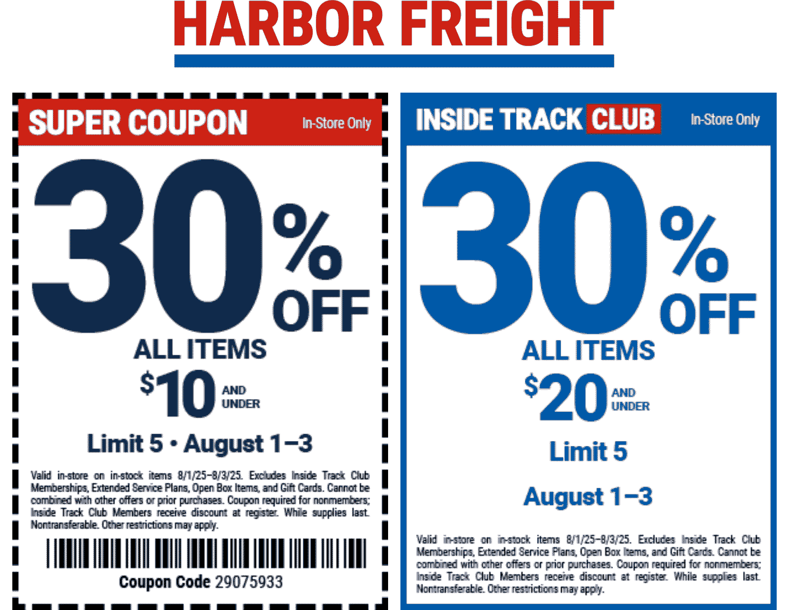Harbor Freight coupons & promo code for August 2025