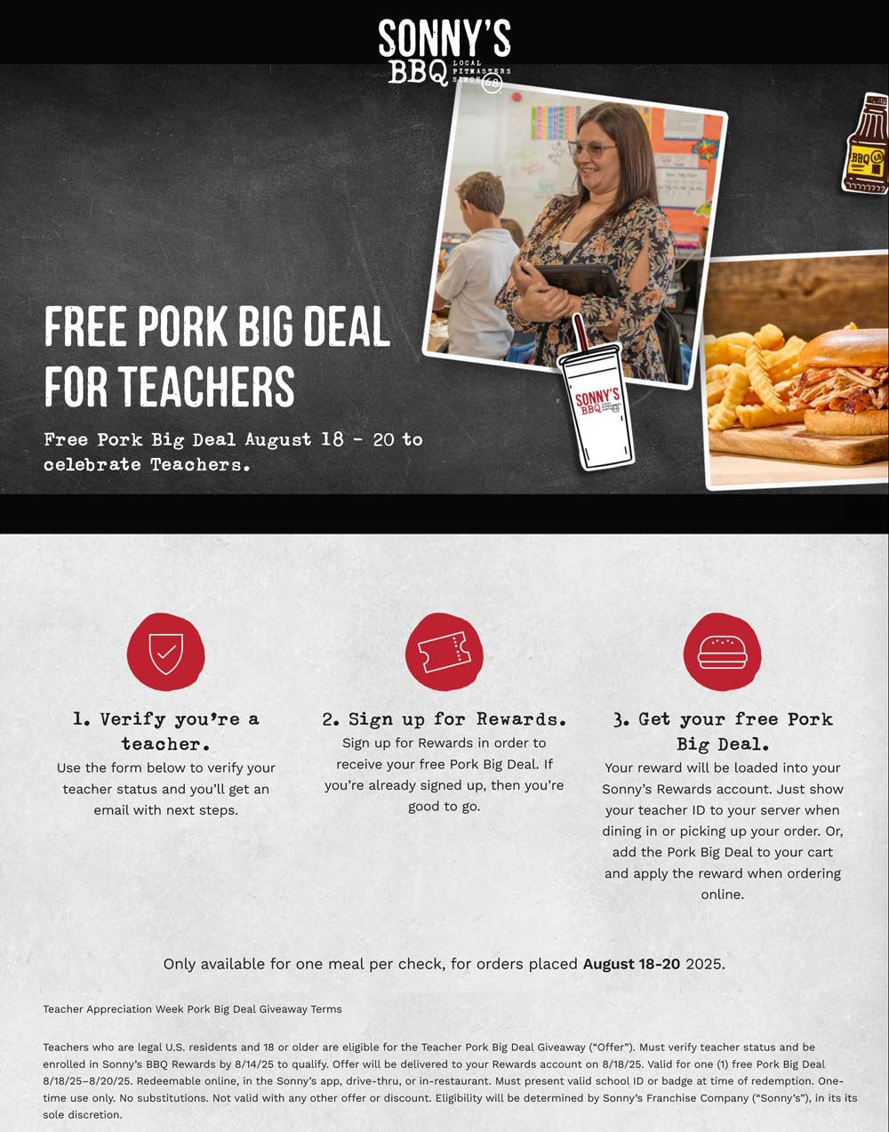 Sonnys BBQ coupons & promo code for August 2025