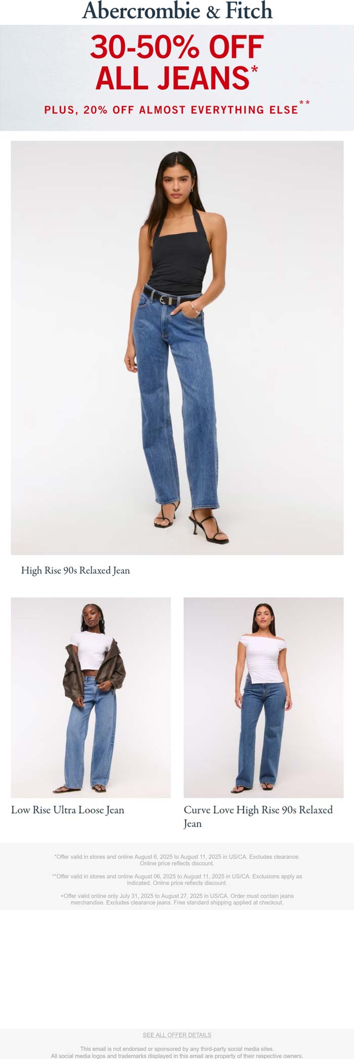 Abercrombie & Fitch coupons & promo code for August 2025