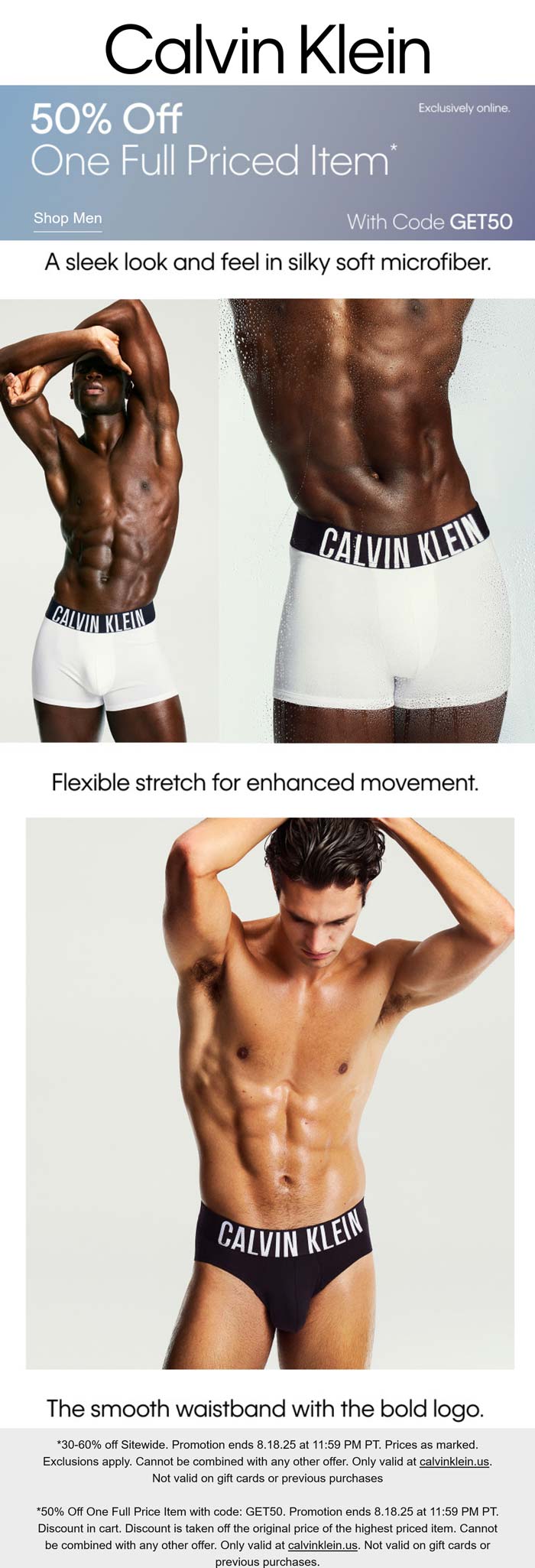 Calvin Klein stores Coupon  50% off a single item online at Calvin Klein via promo code GET50 #calvinklein 