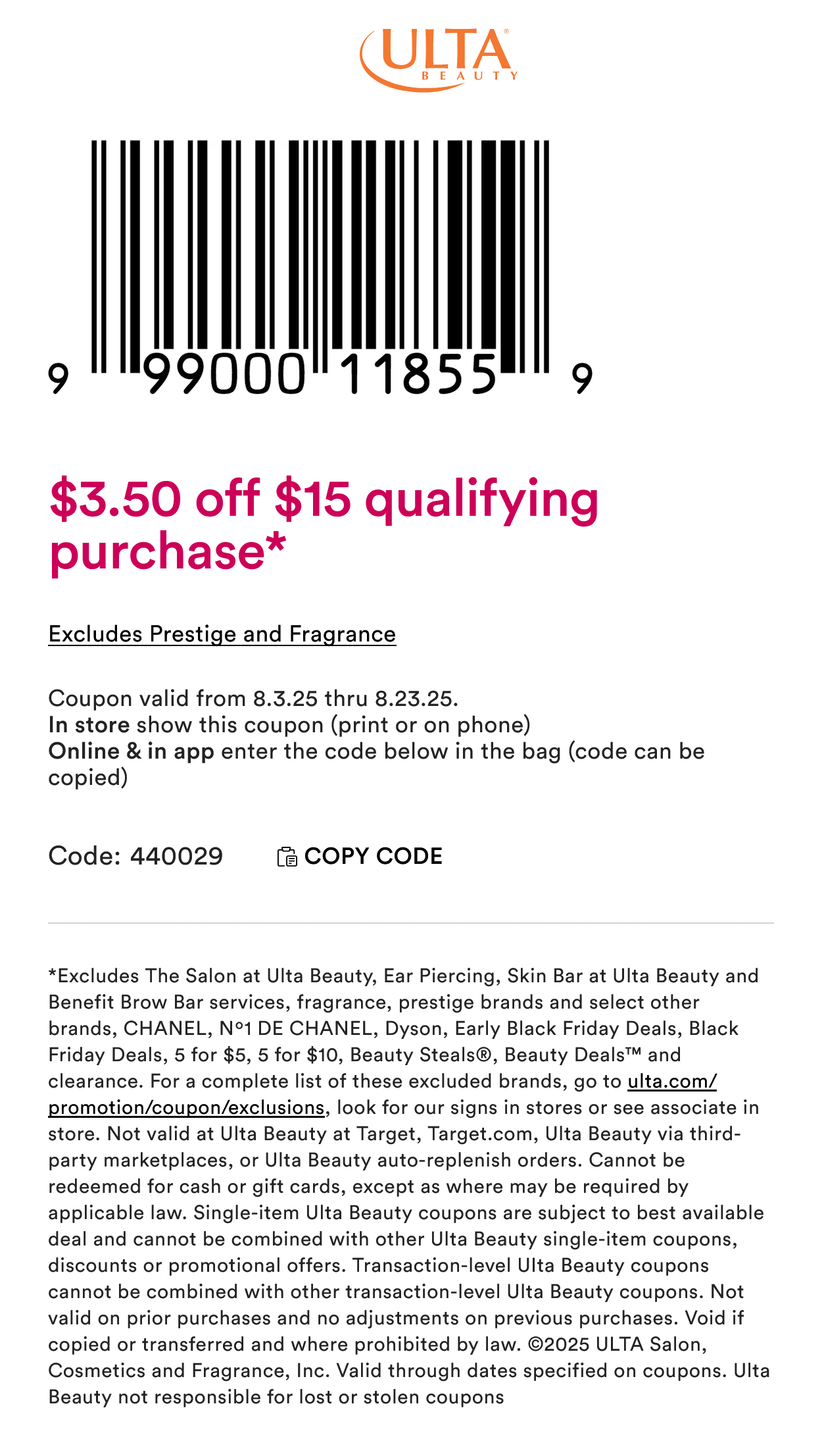 Ulta coupons & promo code for August 2025