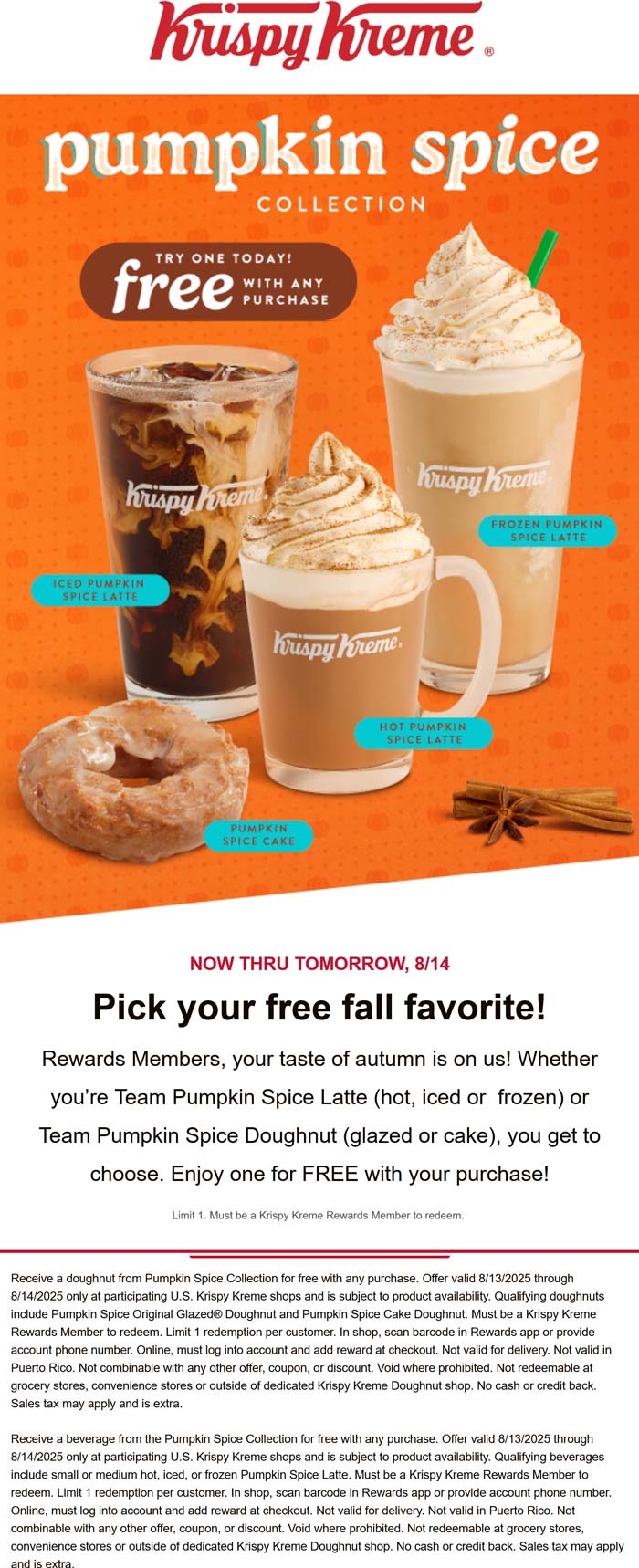 Krispy Kreme coupons & promo code for August 2025