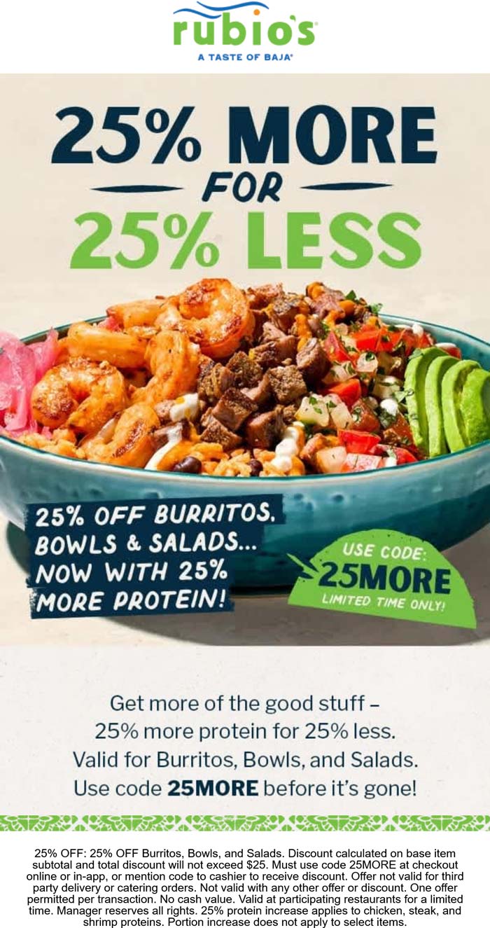 Rubios coupons & promo code for August 2025