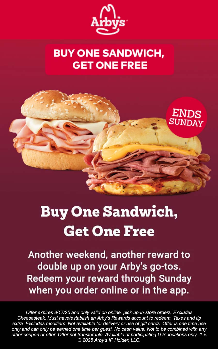 Arbys coupons & promo code for August 2025