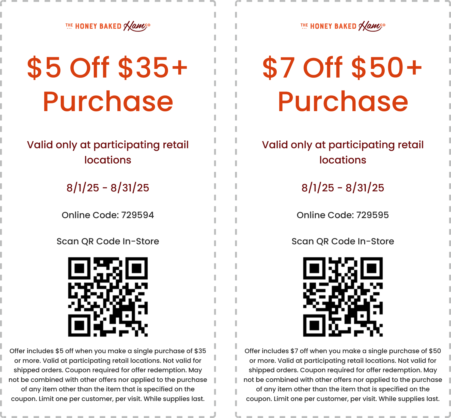HoneyBaked coupons & promo code for August 2025