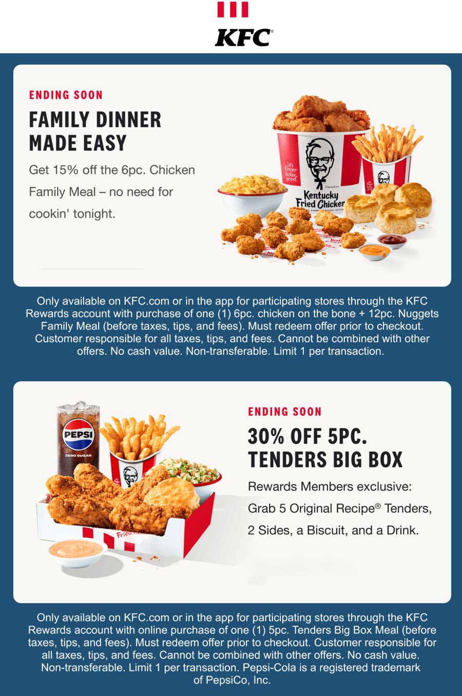 KFC coupons & promo code for August 2025