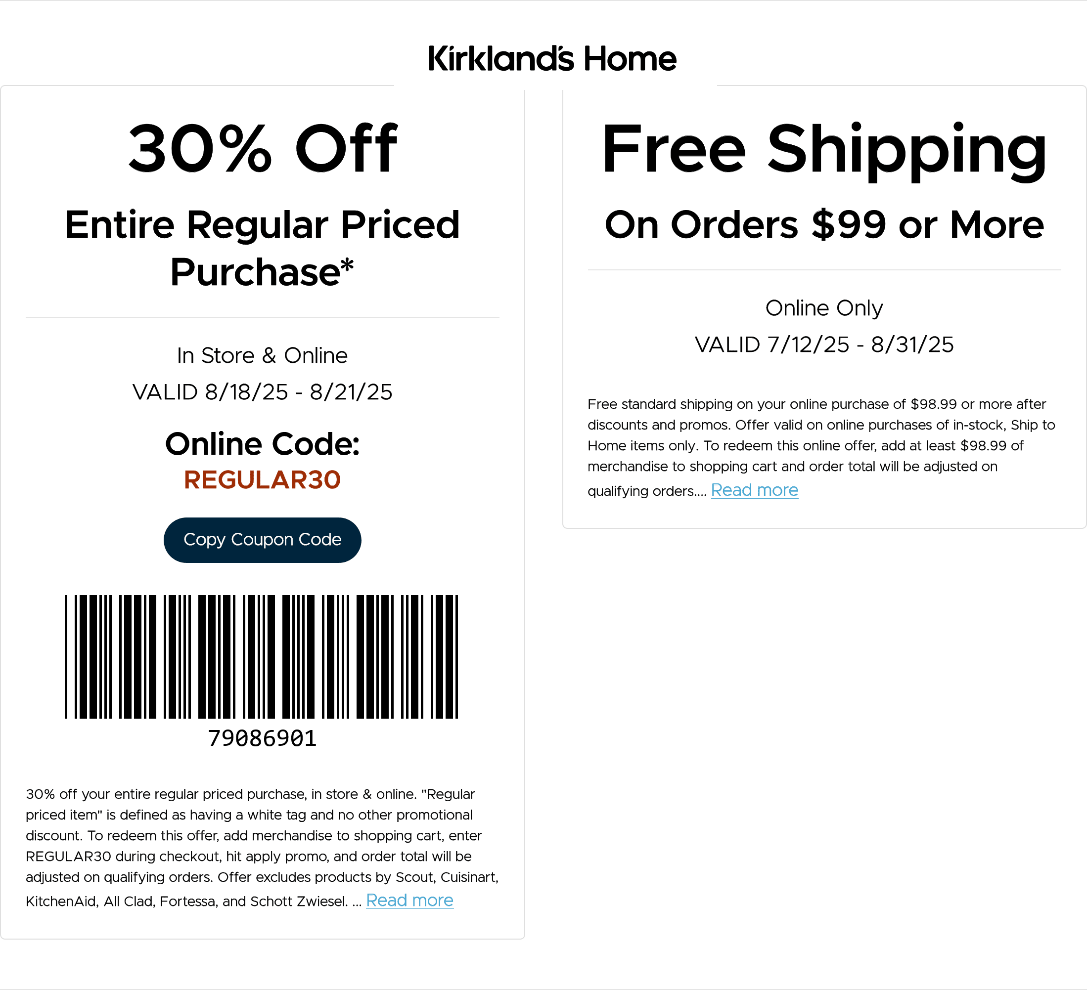 Kirklands coupons & promo code for August 2025