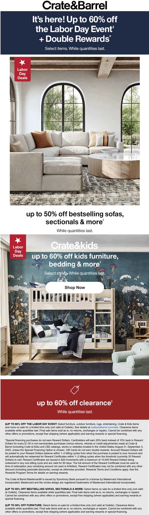Crate & Barrel coupons & promo code for August 2025