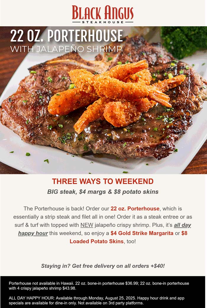 Black Angus restaurants Coupon  $4 gold strike margaritas & more at Black Angus restaurants #blackangus 