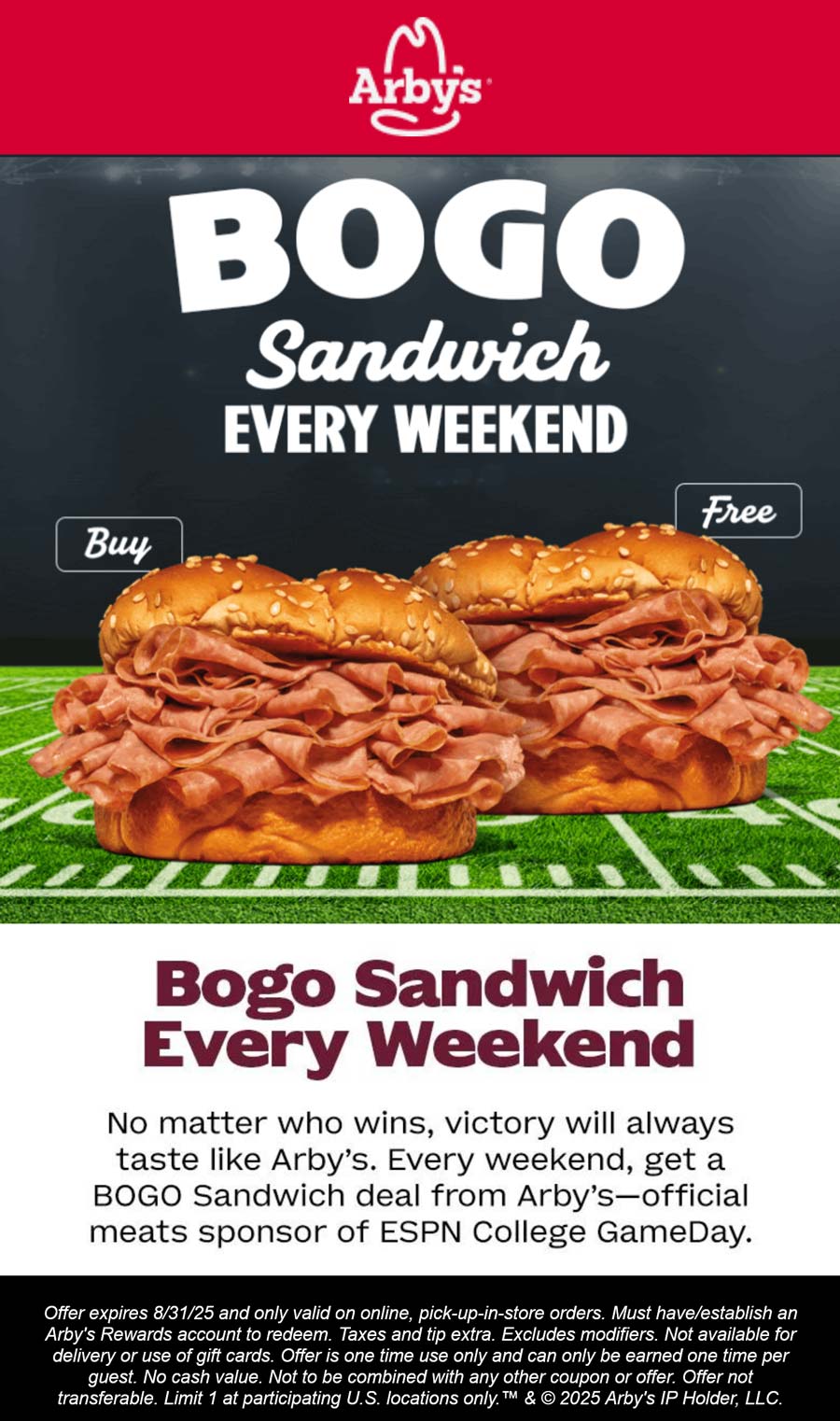 Arbys coupons & promo code for September 2025