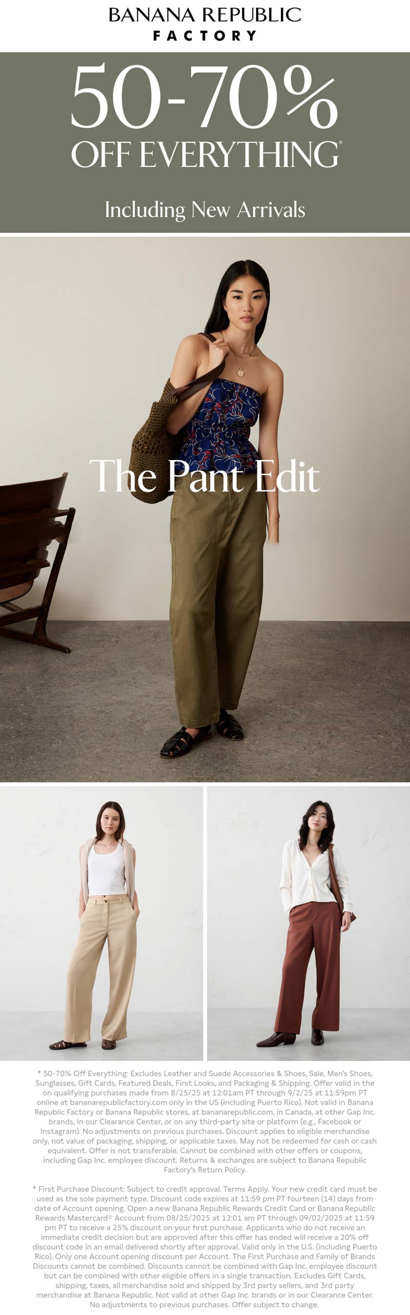Banana Republic Factory stores Coupon  50-70% off everything at Banana Republic Factory #bananarepublicfactory 