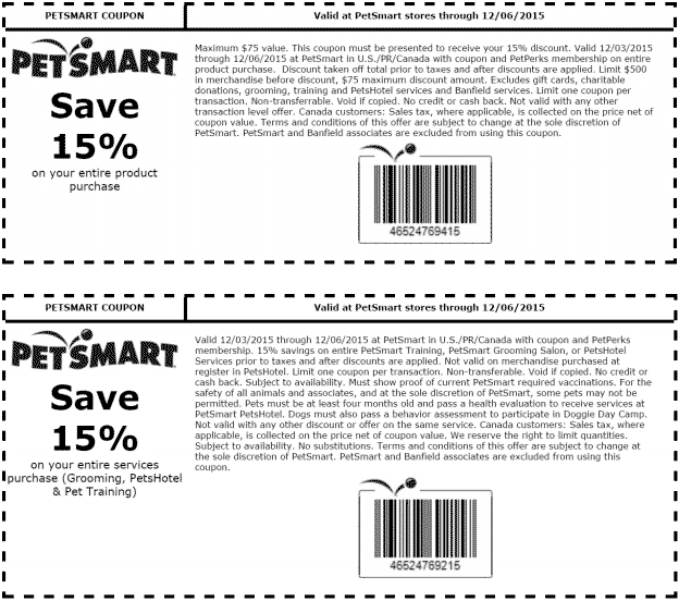 PetSmart Coupon March 2024 15% off today at PetSmart