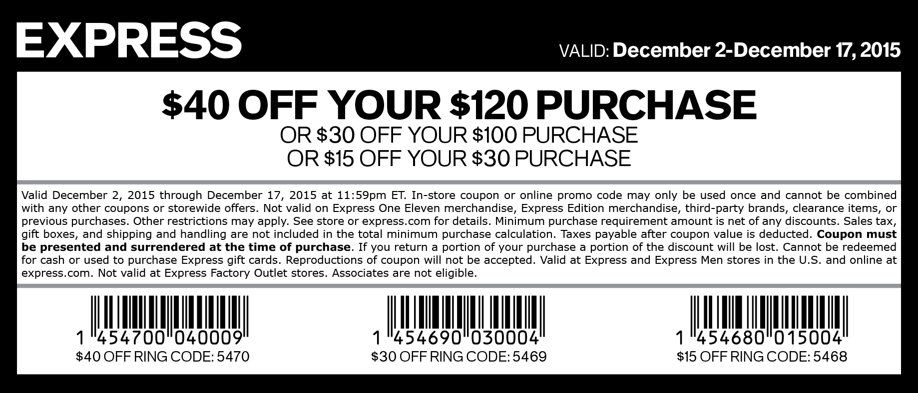 Express November 2024 Coupons And Promo Codes 