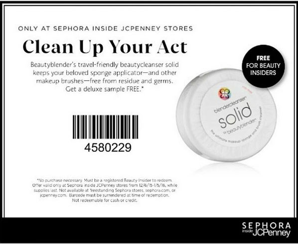 Free Sample: makeup applicator storage in-store at Seph Coupon April 2024 Free Sample: makeup applicator storage in-store at Sephora