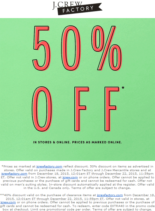 J.Crew Factory coupons & promo code for [May 2024]